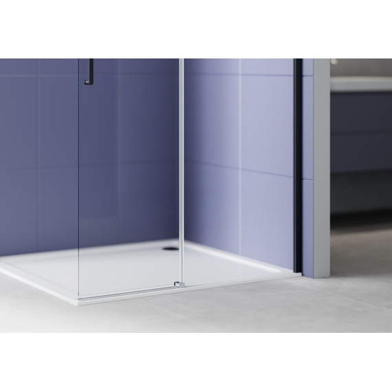 Душевая перегородка Aquatek Walk in 120 см AQ.WISL.120.1BL (стекло 8 мм) с кронштейном в комплекте, чёрный матовый/прозрачное фото 4