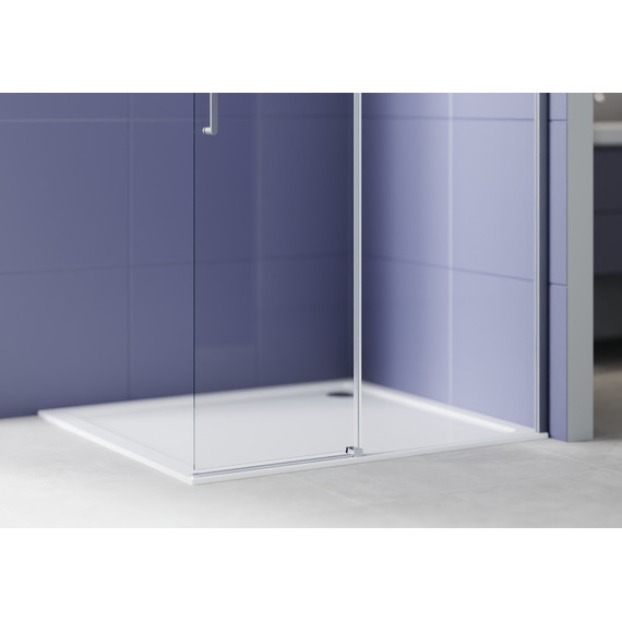 Душевая перегородка Aquatek Walk in 120 см AQ.WISL.120.1GM (стекло 8 мм) с кронштейном в комплекте, оружейная сталь/прозрачное фото 3