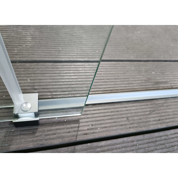 Душевая перегородка Aquatek Walk in 120 см AQ.WISL.120.1CH (стекло 8 мм) с кронштейном в комплекте, серебро/прозрачное фото 4