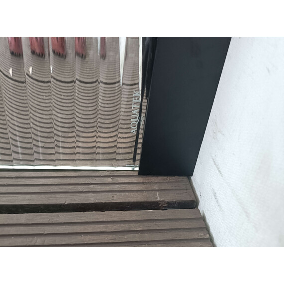 Душевая перегородка Aquatek Walk in 140 см AQ.WI.140.2BL (стекло 8 мм) с кронштейном в комплекте, чёрный матовый/матовое фото 4