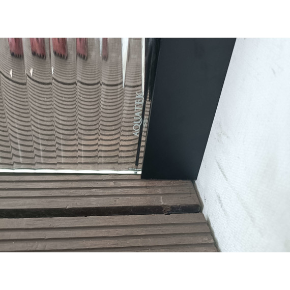 Душевая перегородка Aquatek Walk in 120 см AQ.WI.120.2BL (стекло 8 мм) с кронштейном в комплекте, чёрный матовый/матовое фото 4