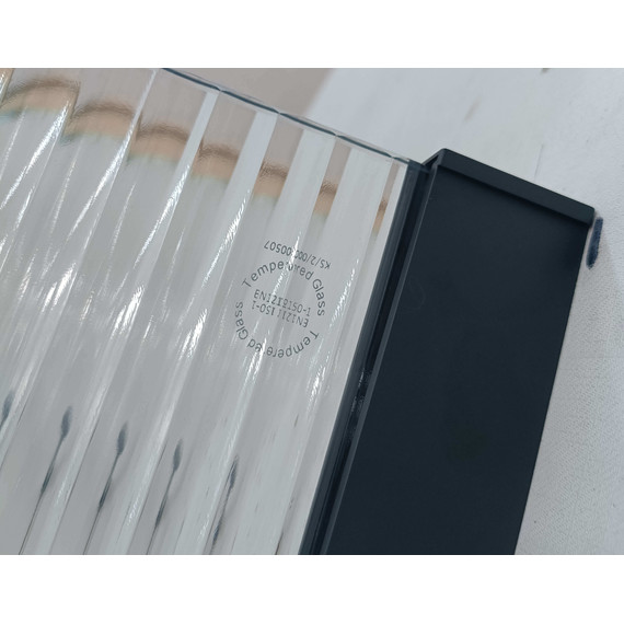 Душевая перегородка Aquatek Walk in 90 см AQ.WI.090.2BL (стекло 8 мм) с кронштейном в комплекте, чёрный матовый/матовое фото 4