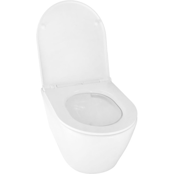 Унитаз подвесной безободковый Azario Uno AZ-2380 с тонкой крышкой микролифт фото 12