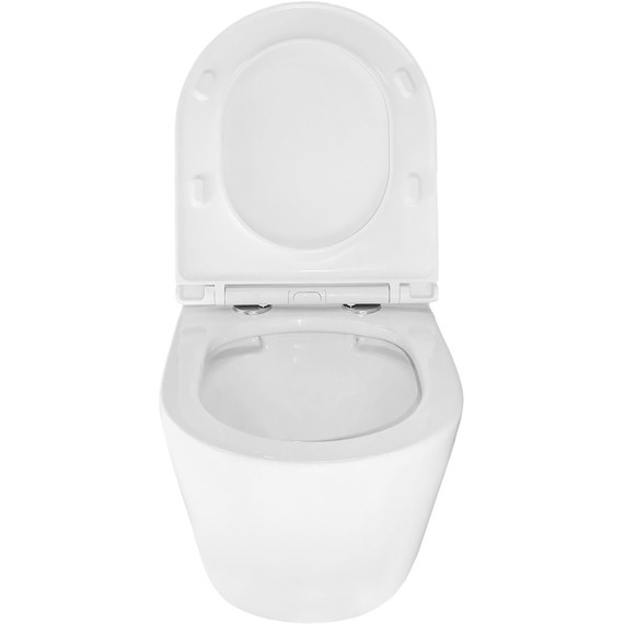 Унитаз подвесной безободковый Azario Uno AZ-2380 с тонкой крышкой микролифт фото 14