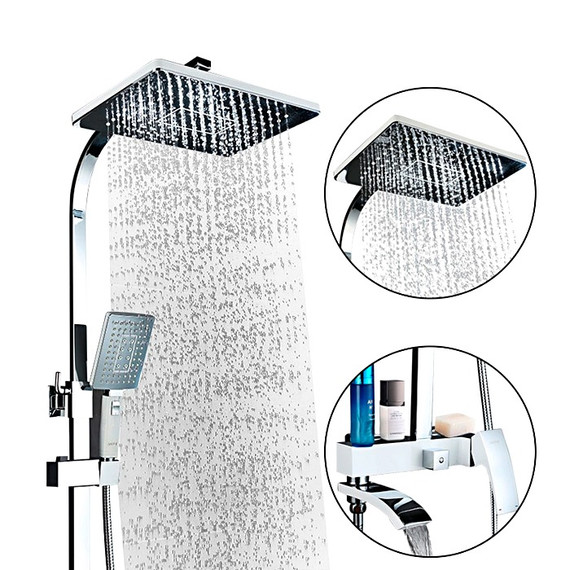 Душевая стойка Gappo Jacob G2407-8, белый/хром фото 7