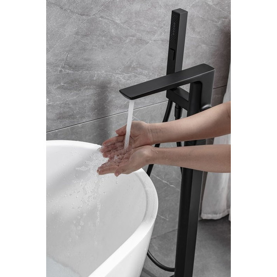 Смеситель для ванны Allen Brau Infinity 5.21009-31 (со скрытой частью) чёрный матовый фото 6