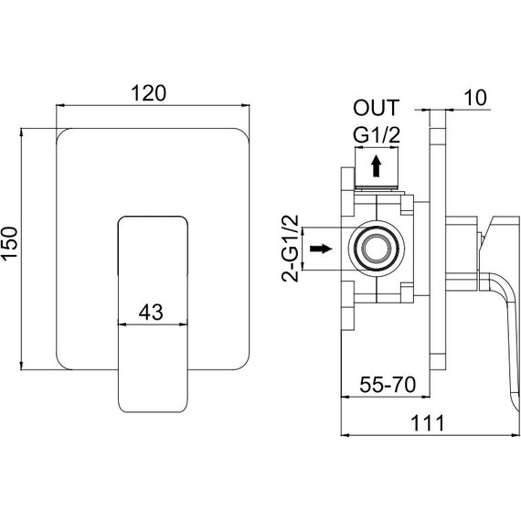 Смеситель для душа Allen Brau Infinity X1 5.21015-00 (со скрытой частью) фото 6