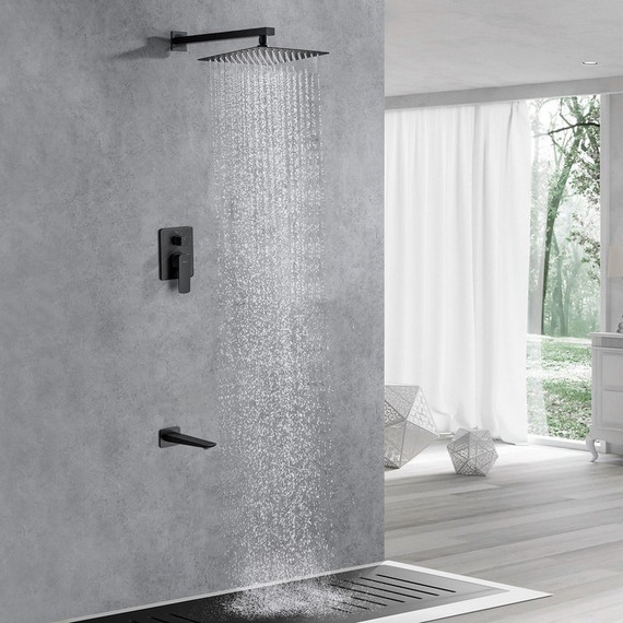 Верхний душ Allen Brau Infinity 250х250 мм 5.21019-31, чёрный матовый фото 8