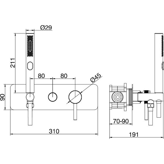 Смеситель для душа Allen Brau Priority 5.31009-31 (со скрытой частью) чёрный матовый фото 8
