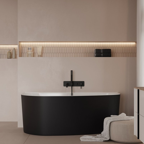 Смеситель для ванны Allen Brau Priority 5.31A05-31 (со скрытой частью) чёрный матовый фото 15