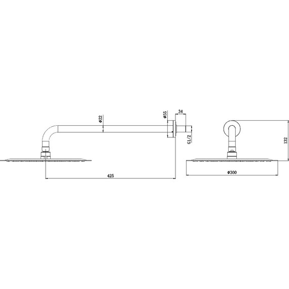 Верхний душ Allen Brau Priority 300 мм 5.31A17-31, чёрный матовый фото 5