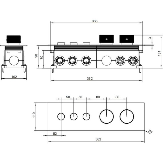 Смеситель для душа с термостатом Allen Brau Liberty 5.33003-31 (со скрытой частью) чёрный матовый фото 14