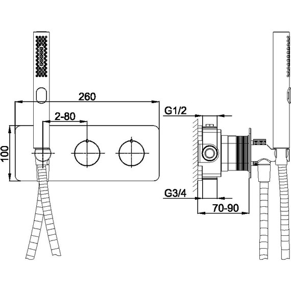 Смеситель для душа Allen Brau Liberty 5.33009-31 (со скрытой частью) чёрный матовый фото 5