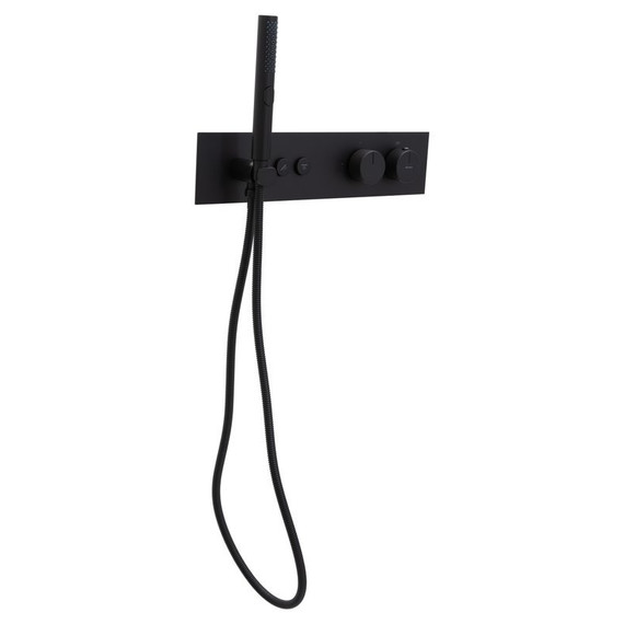 Смеситель для душа с термостатом Allen Brau Liberty 5.33010-31 (со скрытой частью) чёрный матовый фото 