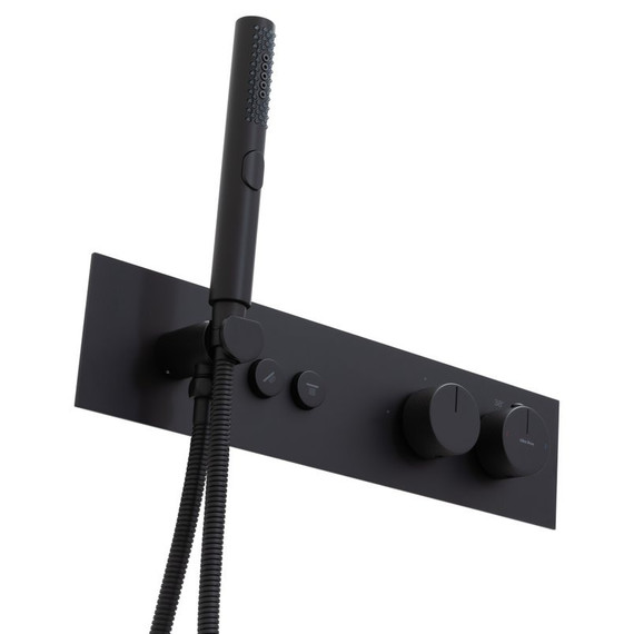 Смеситель для душа с термостатом Allen Brau Liberty 5.33010-31 (со скрытой частью) чёрный матовый фото 3