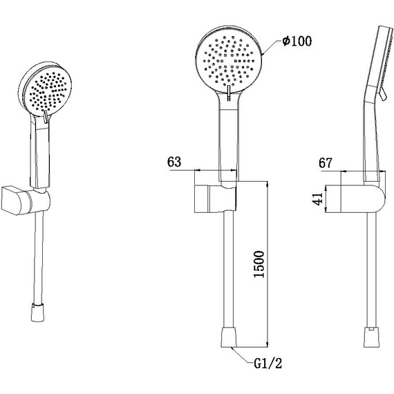 Душевой гарнитур Allen Brau Eclipse 5.E1005-00 фото 3