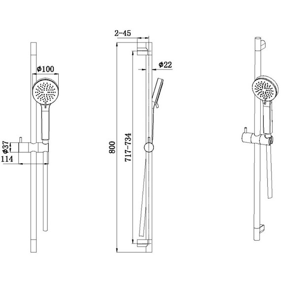 Душевой гарнитур Allen Brau Eclipse 5.E1008-31, чёрный матовый фото 4