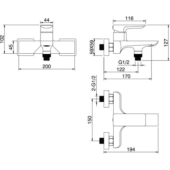 Смеситель для ванны Allen Brau Infinity 5.21006-31, чёрный матовый фото 7