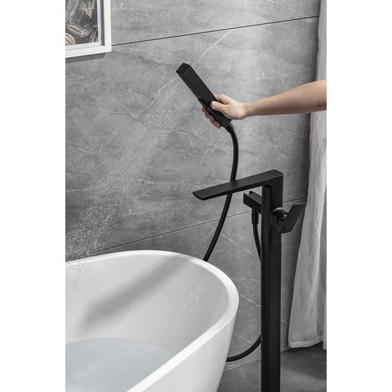 Смеситель для ванны Allen Brau Infinity 5.21009-31 (со скрытой частью) чёрный матовый фото 8