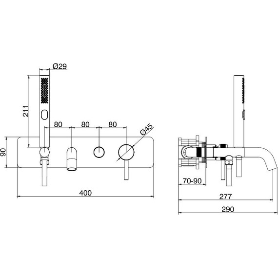 Смеситель для ванны Allen Brau Priority 5.31006-31 (со скрытой частью) чёрный матовый фото 8
