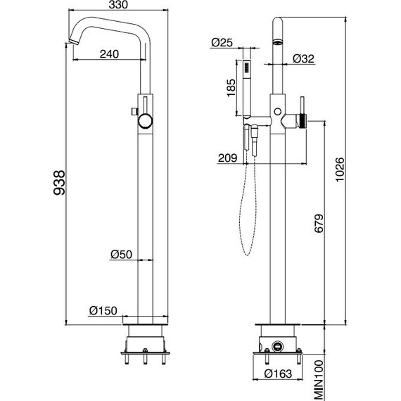 Смеситель для ванны Allen Brau Priority 5.31008-00 (со скрытой частью) фото 13