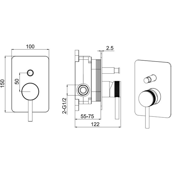 Смеситель для душа Allen Brau Priority 5.31011-GB (со скрытой частью) золото фото 8