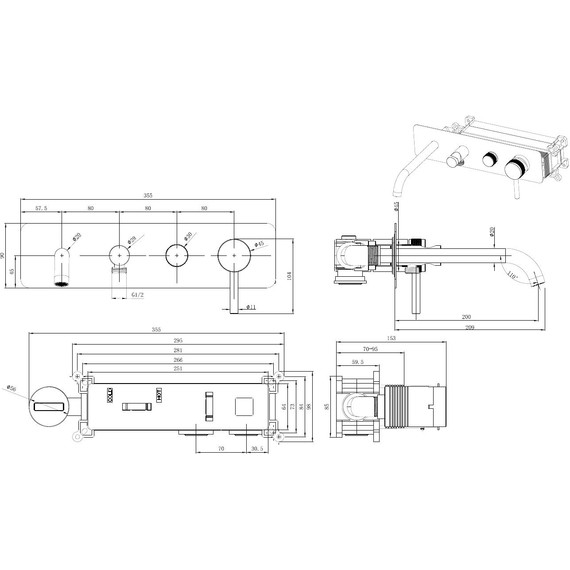 Смеситель для ванны Allen Brau Priority 5.31A05-MG (со скрытой частью) графит фото 6
