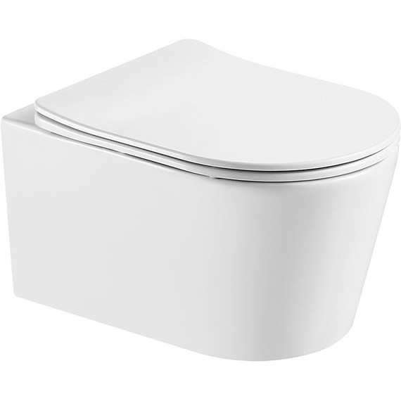 Инсталляция с подвесным унитазом комплект: Aquatek INS-0000012 с подвесным безободковым унитазом Оберон AQ1363WT-00 сиденье микролифт (Система смыва торнадо) фото 2