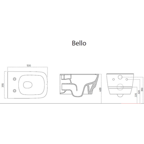 Унитаз-биде подвесной безободковый Boheme Bello 971-2-W, белый глянцевый фото 5
