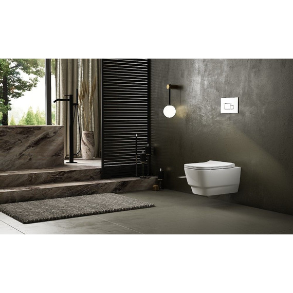 Унитаз-биде подвесной безободковый Boheme Bello 971-2-W, белый глянцевый фото 4