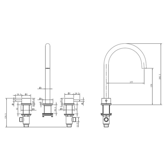Смеситель для раковины ABBER Wasser Kreis 316 AF8108BGG-M, оружейная сталь брашированная фото 3