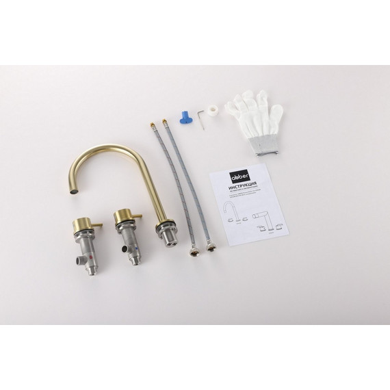 Смеситель для раковины ABBER Wasser Kreis 316 AF8108BG-M, золото брашированное фото 2