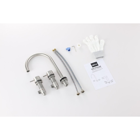 Смеситель для раковины ABBER Wasser Kreis 316 AF8108BST-M, сталь брашированная фото 2