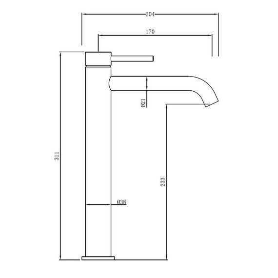 Смеситель для раковины высокий Abber Wasser Kreis 316 AF8111BG-L, брашированное золото фото 2