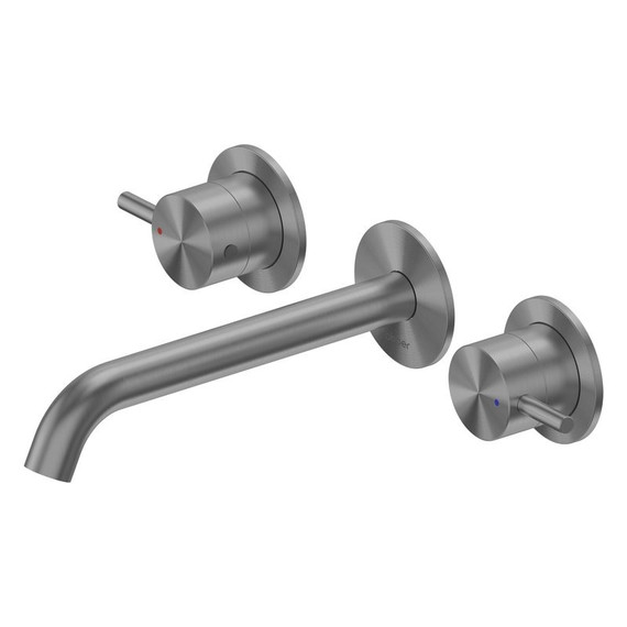 Смеситель для раковины настенный Abber Wasser Kreis 316 AF81123BGG-L (со скрытой частью) оружейная сталь брашированная фото 