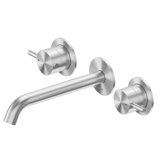 Смеситель для раковины настенный Abber Wasser Kreis 316 AF81123BST-L (со скрытой частью) сталь брашированная фото 