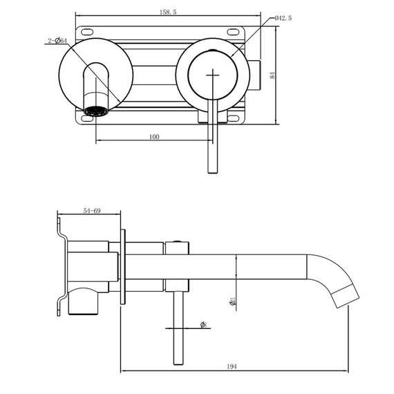 Смеситель для раковины настенный Abber Wasser Kreis 316 AF8112BG-M (со скрытой частью) золото брашированное фото 2