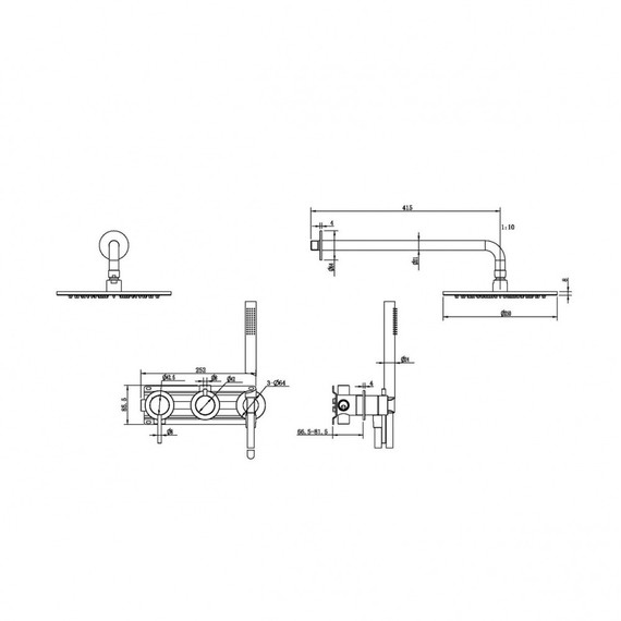 Душевая система для душа Abber Wasser Kreis 316 AF8118BG, золото брашированное фото 3