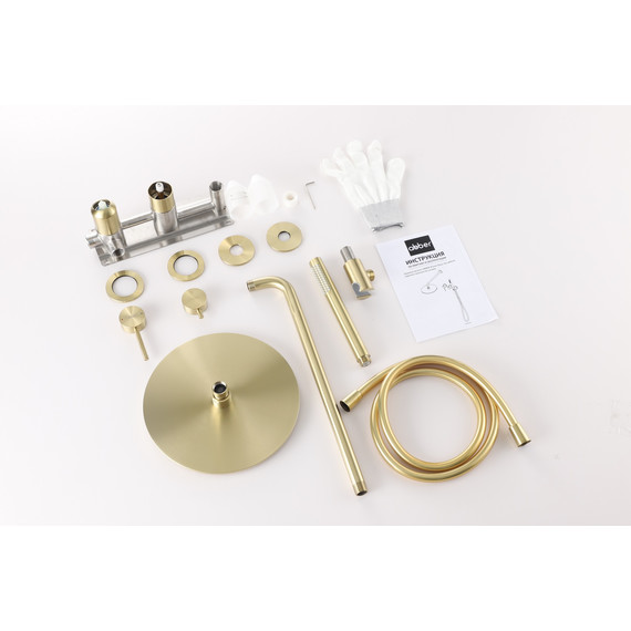 Душевая система для душа Abber Wasser Kreis 316 AF8118BG, золото брашированное фото 2