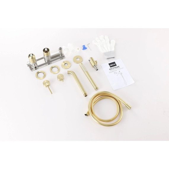 Смеситель для ванны Abber Wasser Kreis 316 AF8130BG (со скрытой частью) золото брашированное фото 2