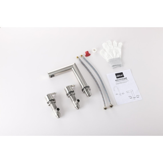 Смеситель для раковины ABBER Perfekte 316 AF8A08BST, сталь брашированная фото 2