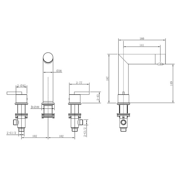 Смеситель для раковины ABBER Perfekte 316 AF8A08BST, сталь брашированная фото 3