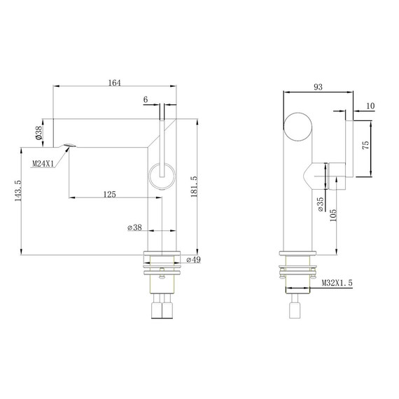 Смеситель для раковины ABBER Perfekte 316 AF8A10BG, золото брашированное фото 3