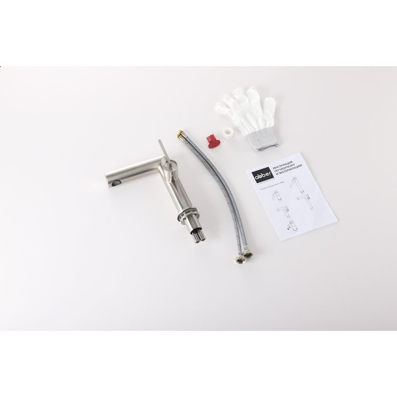 Смеситель для раковины ABBER Perfekte 316 AF8A10BST, сталь брашированная фото 2