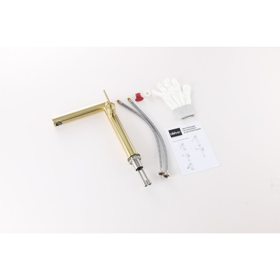 Смеситель для раковины ABBER Perfekte 316 AF8A11BG-L, золото брашированное фото 2