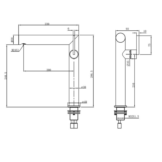 Смеситель для раковины ABBER Perfekte 316 AF8A11BGG-L, оружейная сталь брашированная фото 2