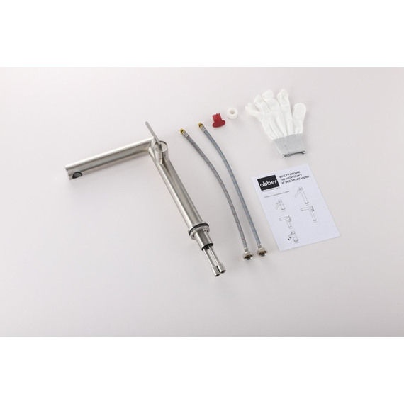 Смеситель для раковины ABBER Perfekte 316 AF8A11BST-L, сталь брашированная фото 2