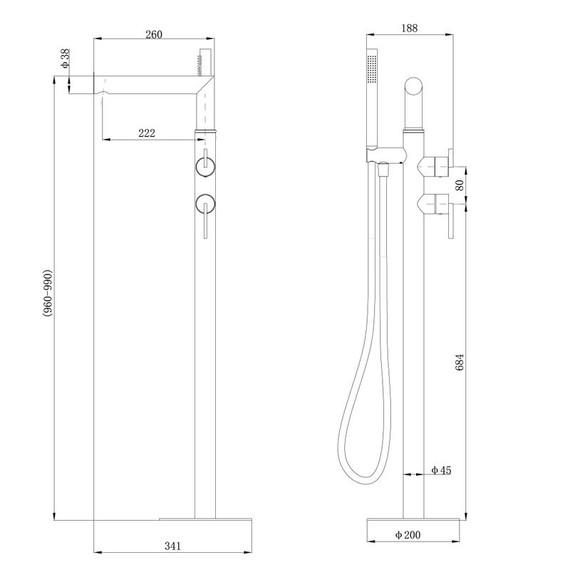 Смеситель для ванны Abber Perfekte 316 AF8A15BG (со скрытой частью) золото брашированное фото 2