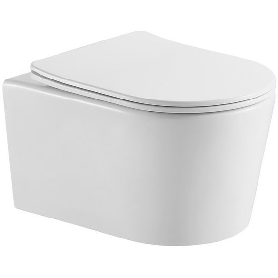 Унитаз подвесной безободковый Aquatek Оберон AQ1363WT-00 с тонкой крышкой микролифт (система смыва Торнадо) фото 3