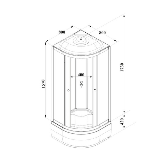 Душевая кабина Parly 80x80 см BETT821, хром матовый/матовое фото 6